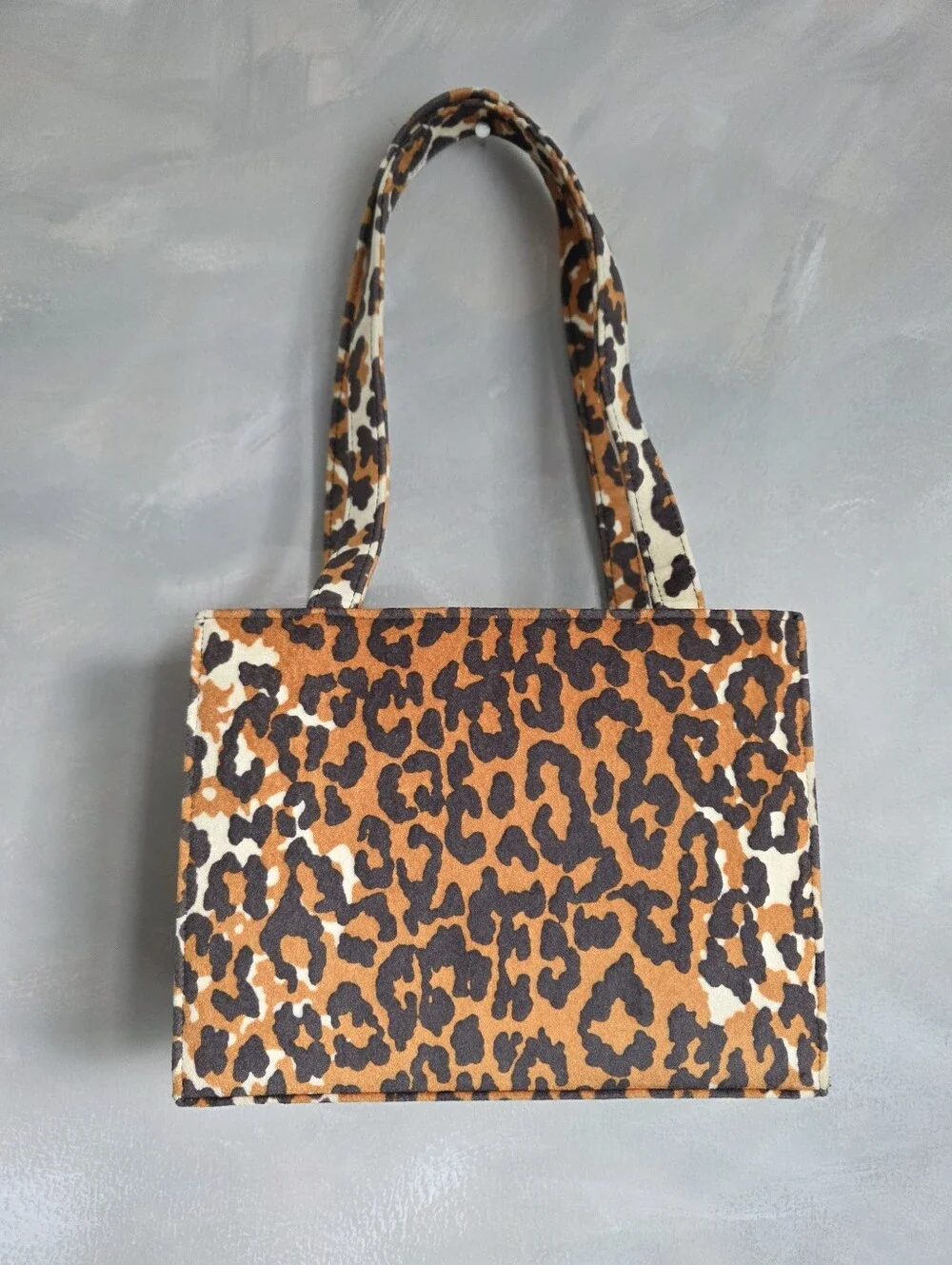 Kate Spade Icon Leopard Plush Felt Tote Shoulder Bag 10x8x4 Y2K Scene Rave